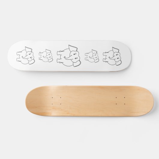 Witte olifant. skateboard (Horizontaal)