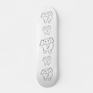 Witte olifant. skateboard