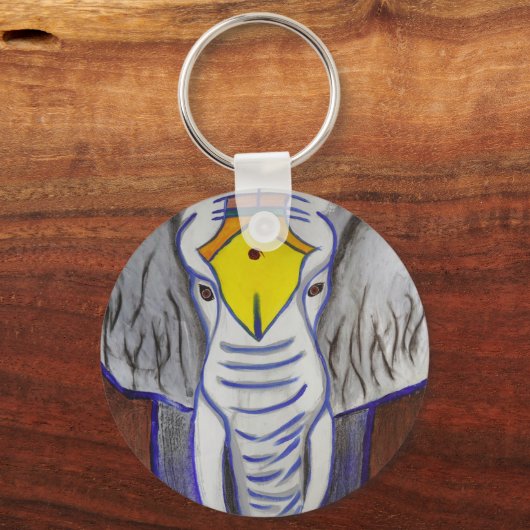 Witte olifant sleutelhanger (Voorkant)