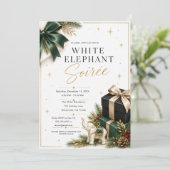 Witte Olifant Soiree Uitnodiging (Staand voorkant)