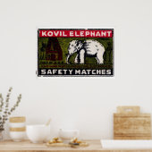 Witte Olifant Tempel Matchbox Kunstprint, Indiaas Poster (Keuken)