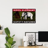 Witte Olifant Tempel Matchbox Kunstprint, Indiaas Poster (Thuiskantoor)