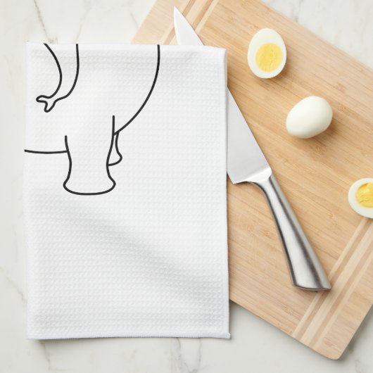 Witte olifant. theedoek (Quarter Fold)