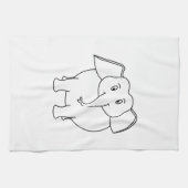 Witte olifant. theedoek (Horizontaal)