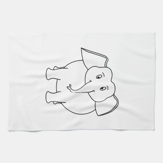 Witte olifant. theedoek (Horizontaal)