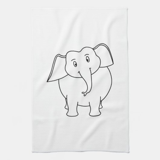 Witte olifant. theedoek (Verticaal)