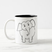 Witte olifant. tweekleurige koffiemok (Links)