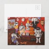 Witte olifant uitnodiging briefkaart (Voorkant / Achterkant)