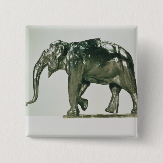 Witte olifant vierkante button 5,1 cm (Voorkant)