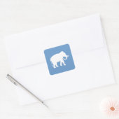 Witte olifant vierkante sticker (Envelop)