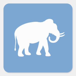 Witte olifant vierkante sticker