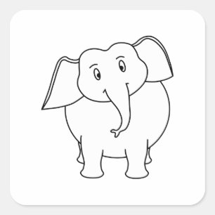 Witte olifant. vierkante sticker