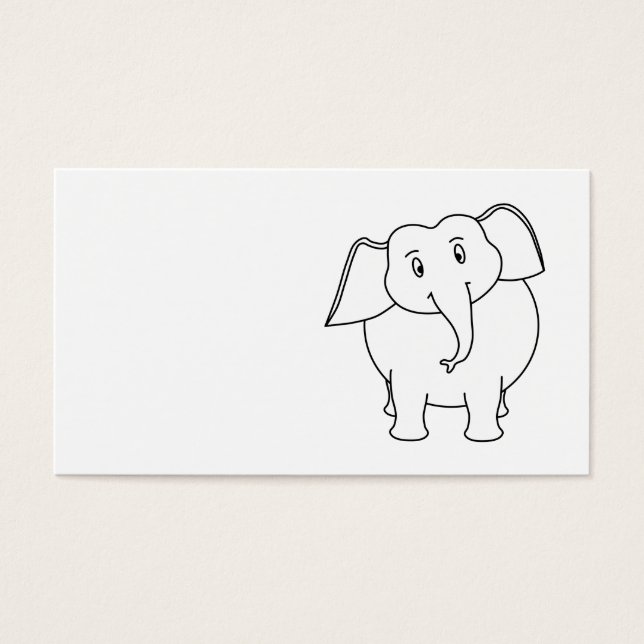 Witte olifant. visitekaartje (Voorkant)