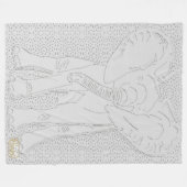 Witte olifant witte gekleurde vlootswand fleece deken (Voorkant (Horizontaal))