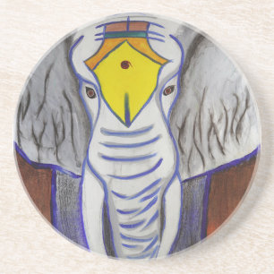 Witte olifant zandsteen onderzetter