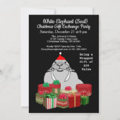 Witte Olifant Zegel Kerstmis Gift Exchange Kaart (Voorkant)