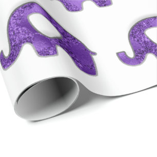 Witte Olifanten Baby Meisje Jongen Paarse Plum VIP Cadeaupapier