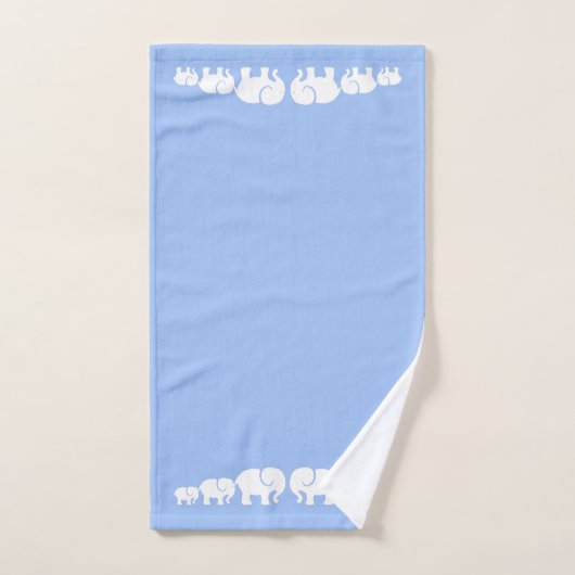 Witte Olifanten Blauwe Badkamer Handdoek Set (Handdoek)