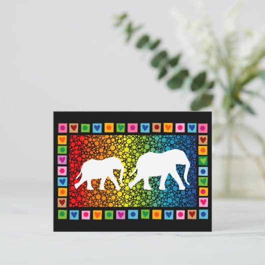 Witte olifanten briefkaart (Staand voorkant)
