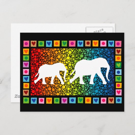 Witte olifanten briefkaart (Voorkant / Achterkant)