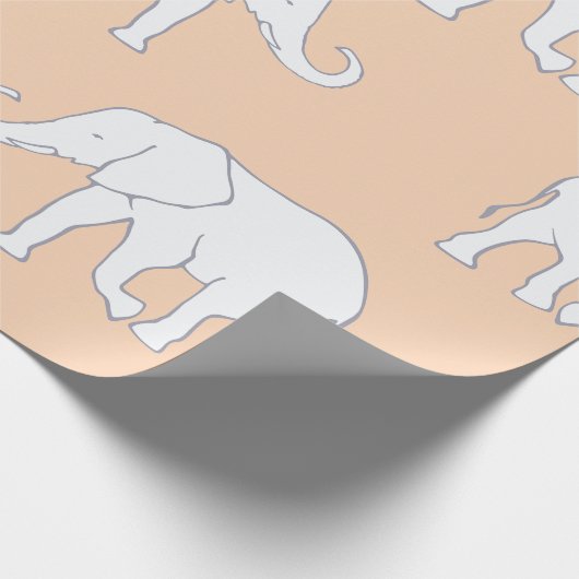 Witte olifanten cadeaupapier (Hoek)