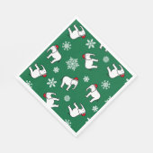 Witte Olifanten Feest Kerstmis (Groen) Servet (Hoek)