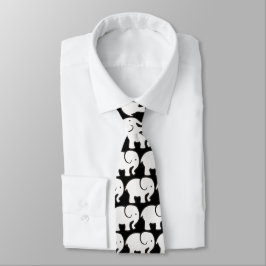 Witte Olifanten Ontwerp Necktie Stropdas