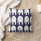 Witte olifanten op donkerblauw kussen (Deken)