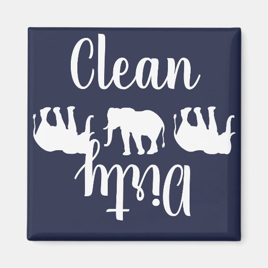 Witte olifanten schone vuilniswasmachine magneet (Voorkant)