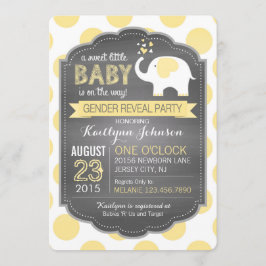 Witte olifanten Stippen Geslacht Bek Baby shower Kaart