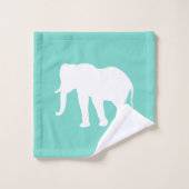Witte olifanten uit Bohemen en grijze driehoeken Bad Handdoek (Wasdoekje)
