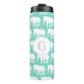 Witte olifanten uit Bohemen en grijze driehoeken Thermosbeker (Voorkant)