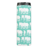 Witte olifanten uit Bohemen en grijze driehoeken Thermosbeker (Achterkant)