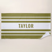 Witte & Olijf Gestreepte  meerhuis Strandlaken (Voorkant)