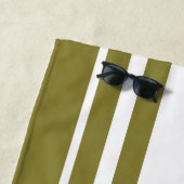 Witte & Olijf Gestreepte  meerhuis Strandlaken (In situ)