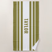 Witte & Olijf Gestreepte  meerhuis Strandlaken (Voorkant)