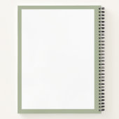 Witte Olijfgroene Schattigee Balloon Whisk Notitieboek (Achterkant)