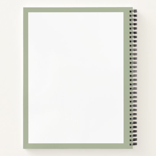 Witte Olijfgroene Schattigee Balloon Whisk Notitieboek (Achterkant)