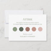 Witte & Olijfgroene Trouwkleding Jurk Code Kaart (Voorkant)
