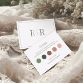 Witte & Olijfgroene Trouwkleding Jurk Code Kaart