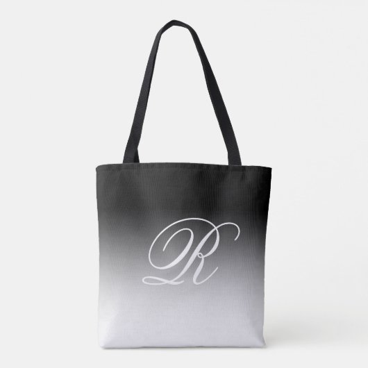 Witte Ombre Over Elke Kleur met Monogram Tote Bag (Achterkant)