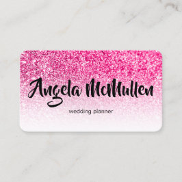 Witte Ombre Roze Glitter Bokeh Foto Visitekaartje
