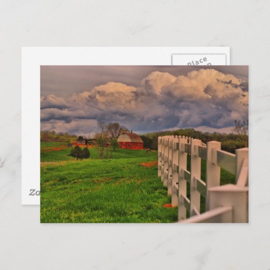 witte omheining briefkaart (Voorkant / Achterkant)