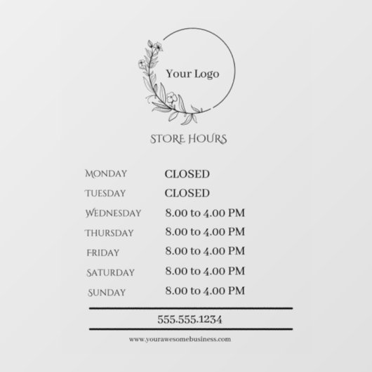 Witte ondoorzichtige achtergrond Zakelijke venster Raamsticker (Vel)