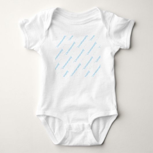 witte onesie blauwe logo herhaling   romper (Voorkant)