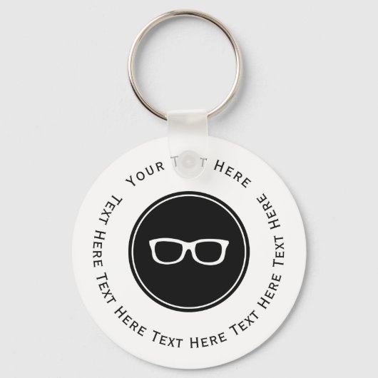 Witte oogbril sleutelhanger (Voorkant)