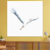 Witte ooievaar canvas afdruk (Insitu (Woonkamer))