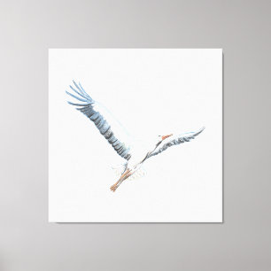 Witte ooievaar  canvas afdruk