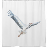 Witte ooievaar douchegordijn (Voorkant)
