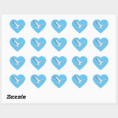 Witte ooievaar hart sticker (Vel)
